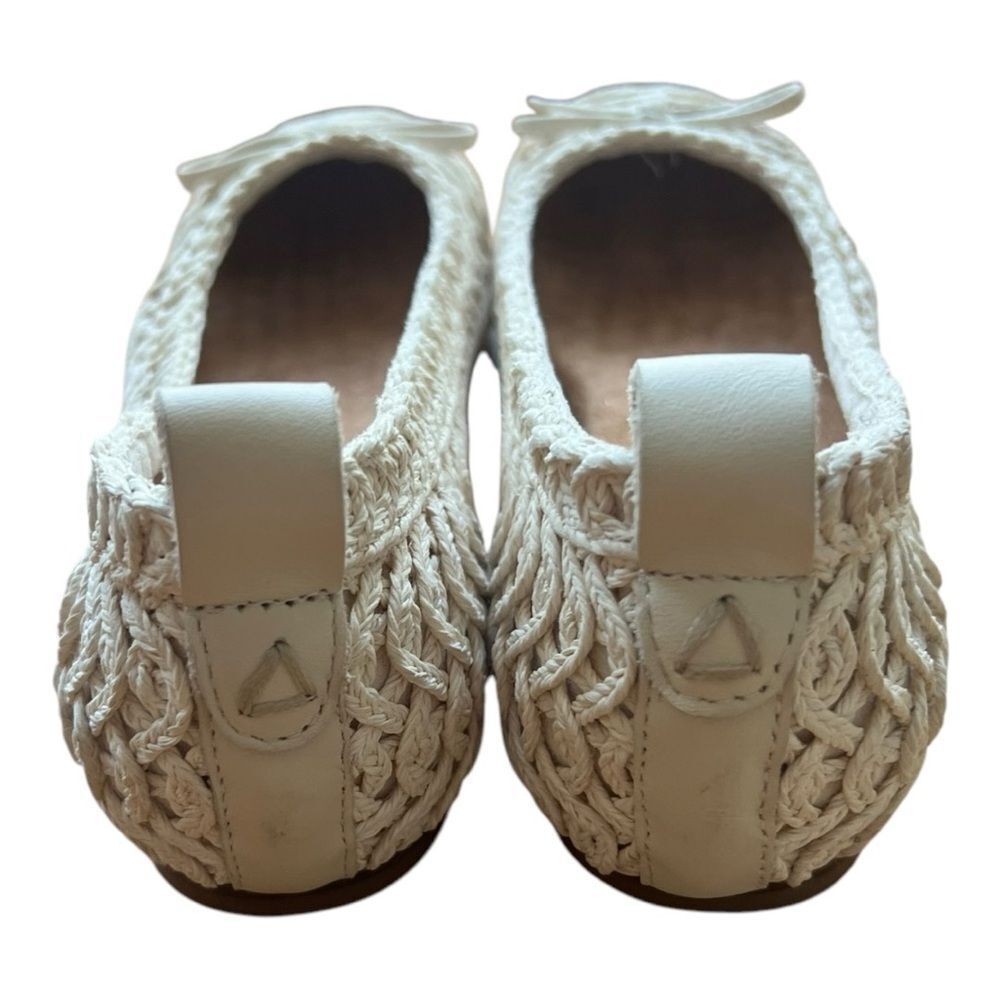Anthropologie Kelsi Dagger Brooklyn Frankie Crochet White Ballet Flats Sz 7.5 - Picture 2 of 7